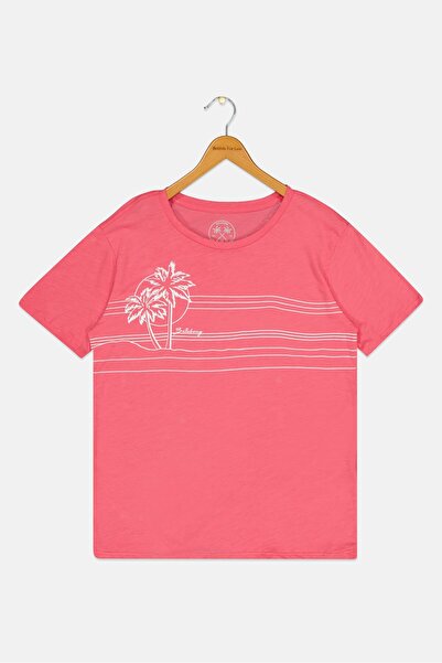BİLLABONG Kids Girl Crew Neck Short Sleeves printed T-shirt, Pink