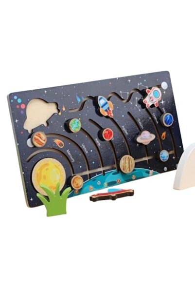 OEM Jucărie educațională, placă de sistem solar din lemn Montessori