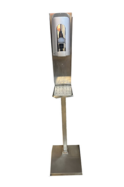 K007 Paslanmaz Çelik Dezenfektan Kulesi | Otomatik Dispenser Standı – Endüstriyel Kullanıma Uygun