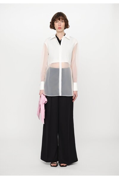 Aziza Collection Transparent White Blouse