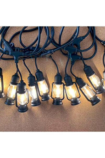 OEM Ghirlanda cu felinar, de exterior, 10 becuri, 10 metri, alb cald