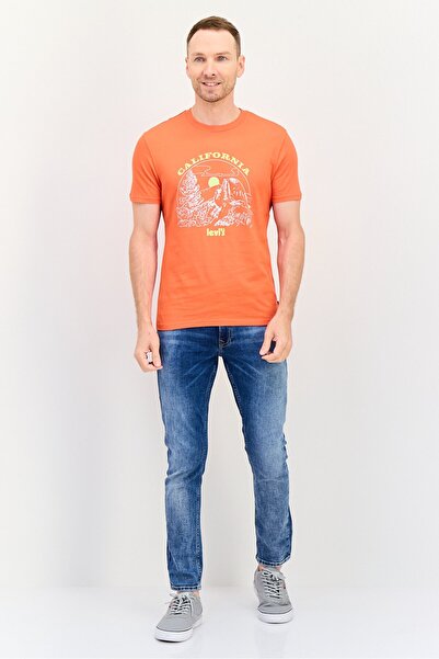 Levi's Men Crew Neck Short Sleeve Graphic Print T-Shirt, Red