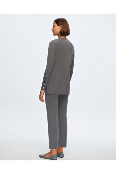 MISS DALIDA T24K-7000 Dar Paça Triko Pantolon OMERO-DARK GREY