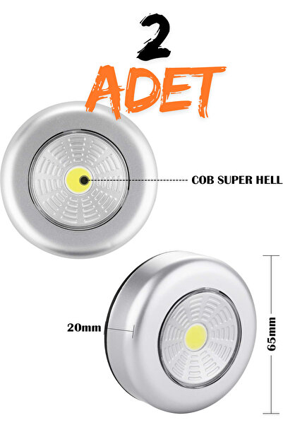 Rabelix Online Marketing 2 Adet 3xAAA Pilli Power Ledli Raf,Dolap,Koridor,Kom...