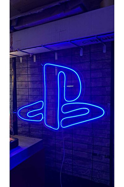 Matris Playstation Logo Neon Led Tabela Ölçü Seçenekli Mavi Renk 60 x 40 / 40...
