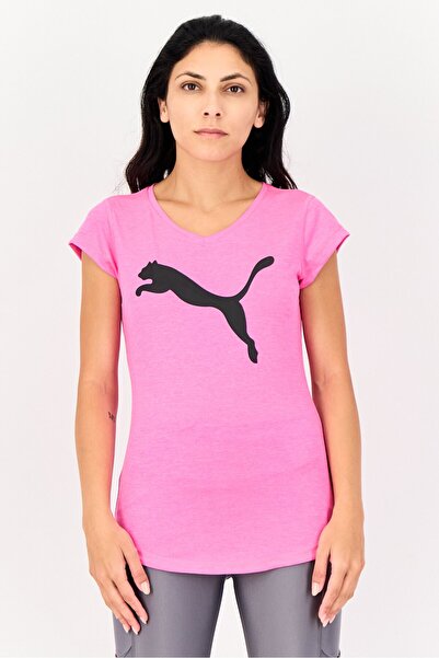 Puma Women Sportswear Fit Short Sleeves Training T-Shirt, Heather Pink