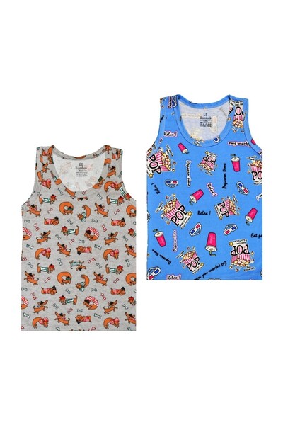 CUBBUX Boy's Cotton Anti-Sweat Comfortable Patterned Colorful Undershirt 3 Pieces