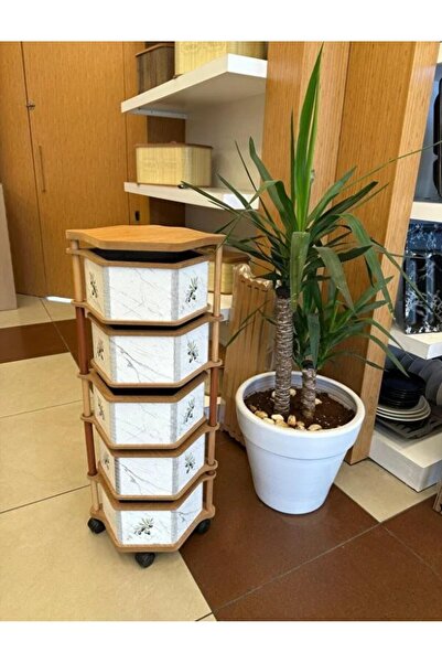 Begin Power Ahşap Altıgen Sebzelik 5 Katlı Yana Açılır Patates Soğan Tekerlek...