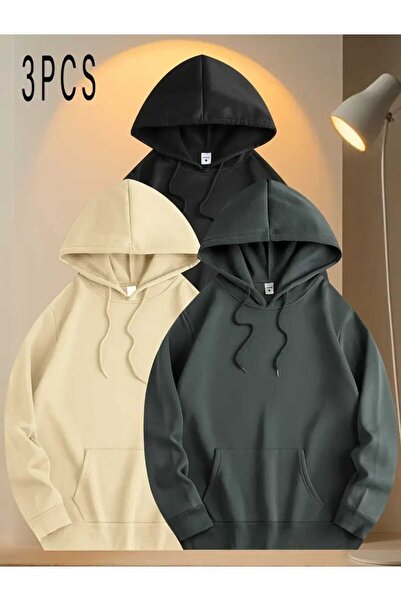 Abruzzo طقم بغطاء رأس قطع من سويت شيرت - بيج - سموك - أسود