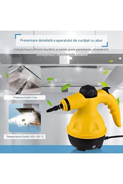 JML Multifunctional portable steam cleaner 28x12cm with 9 cleaning accessories