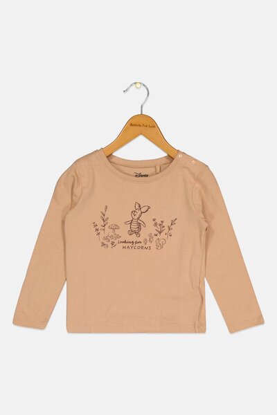 Sinsay Disney x Toddlers Girl Crew Neck Long Sleeve Top, Tan
