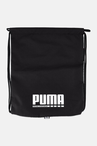 Puma حقيبة رياضية بشعار العلامة التجارية للرجال، باللون الأسود
