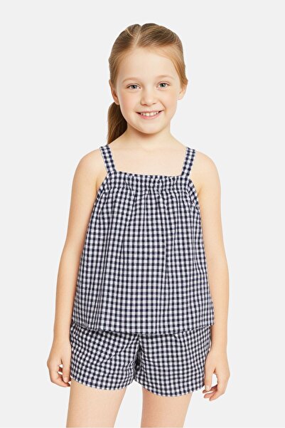 GAP Kids Girl 2 Pieces Checkered Top And Shorts Sleepwear Set, Multicolor