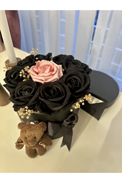 marimari Sevgiliye, Kız Arkadaşa Özel Hediye 9 Adet kadife Güllü Ve Peluş Ayı...