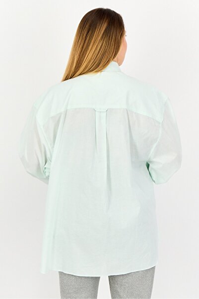 Reebok Women Sportswear Fit Long Sleeves Outdoor Shirt, Mint Green