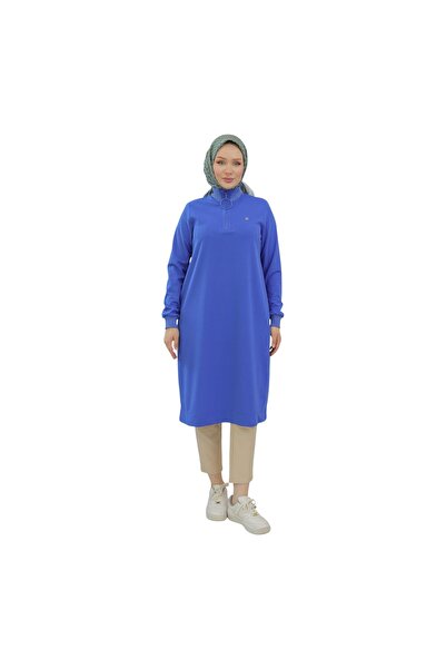 Armine Kadın Kolları Ribanalı Yarım Fermuarlı Tunik 24KT436