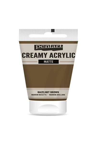 Pentart أحمر شفاه كريمي أكريليك مطفي بني بندقي 60 مل