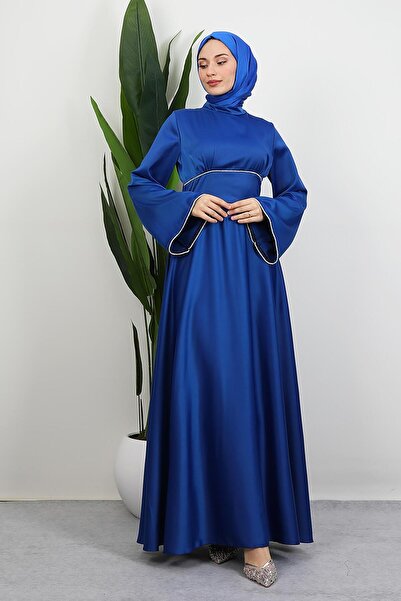 GİYZAMİLA Funda Saten Dress Saks