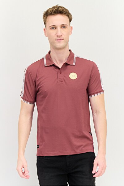 Kenneth Cole Men Regular Fit Short Sleeve Embroidered Logo Polo Shirt, Mauve