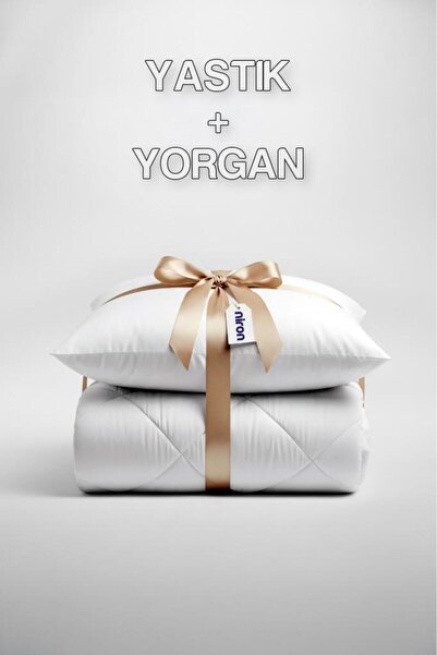 Niron Tek Kişilik Yorgan + 1 Adet Yastık Seti – 155x215 cm 4 Mevsim Mikrofibe...