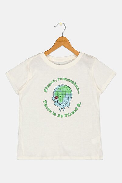 Sinsay Kids Boy Crew Neck Short Sleeve Printed T shirt, Cream