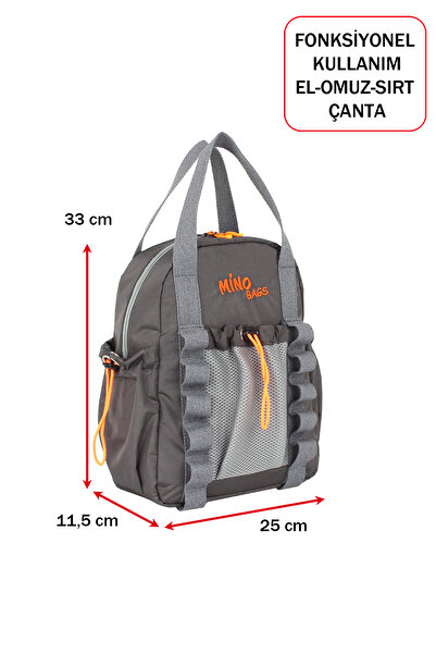 Dada Functional Ultra-Light Gray Women's Backpack Use on Hand and Shoulder New Generation Water Repellent Fabric