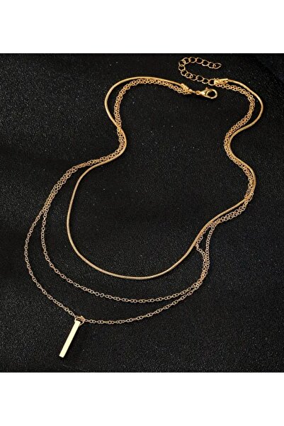 BYFASHION 3-Piece Steel Stick Necklace