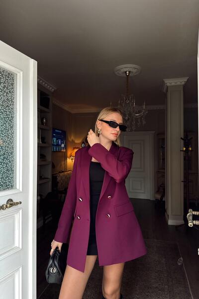 lizge giyim GOLD DÜĞME DETAY BLAZER CEKET