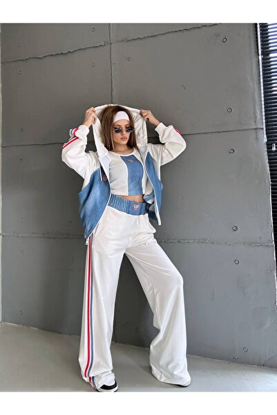 bonibon butikk Γυναικεία ρούχα πολυτελείας ποιότητας Ειδικής κατασκευής Τζιν Λεπτομερές ύφασμα διπλής όψης Σετ 3 τεμαχίων