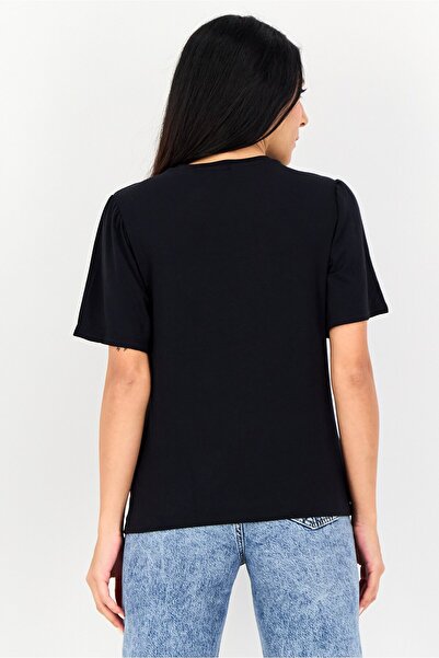 Levi's Women Crew Neck Graphic Print Short Sleeve T-Shirt,Black