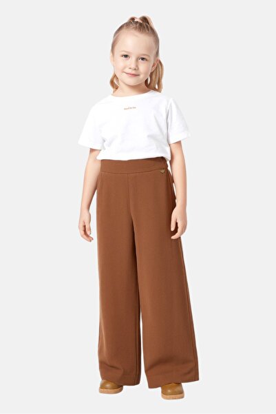 Overkids Kids Girl Regular Fit Solid Pants, Brown