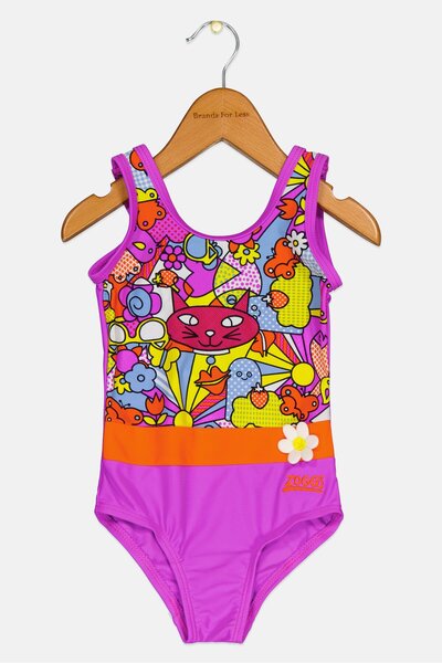 Zoggs Toddlers Girl Graphic Print One Piece Swimwear, Multicolor