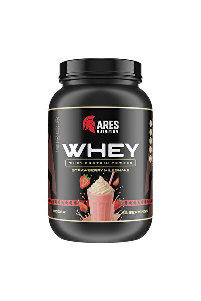 ARES NUTRITION WHEY PROTEİN 1000GR ÇİLEKLİ MİLKSHAKE 33 SERVİS