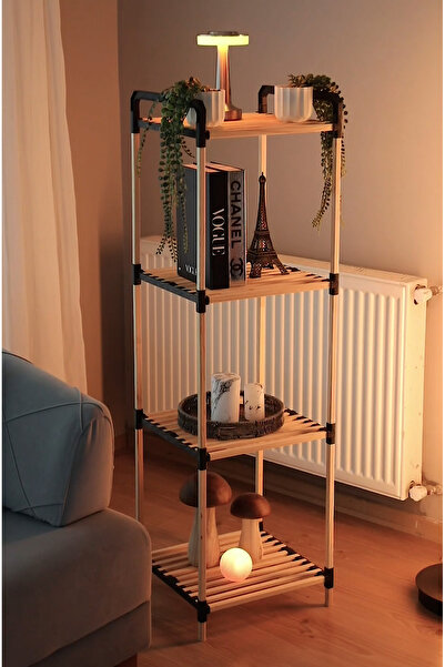 Nwood PAZARAZA NR 03 4 KATLI MASİF AHŞAP RAF