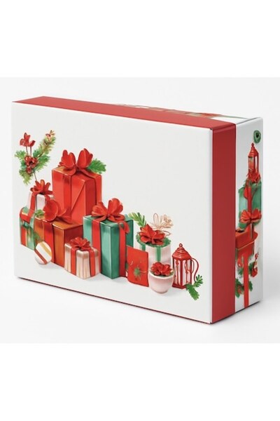 OEM Cutie cadou de Crăciun, dreptunghiulară, capac detașabil, reutilizabilă, ideală pentru copii și adulți, 14 x 9,5 x 5,5