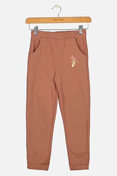 Sinsay Kids Girl graphic Print Sweatpants, Brown