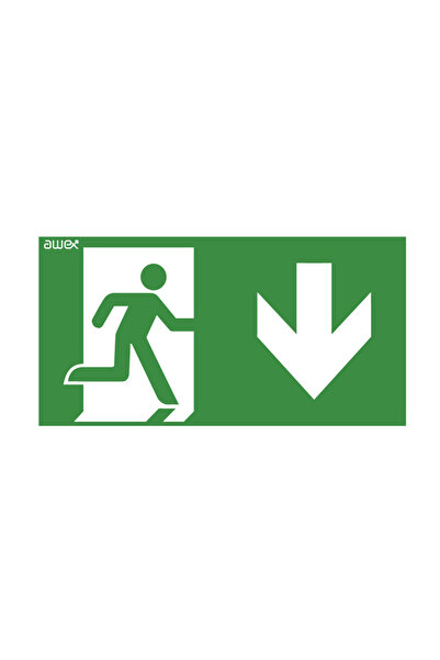 Other Pictogramă DIRECȚIE CĂTRE IEȘIRE DE URGENȚĂ JOS partea dreaptă 125x250mm