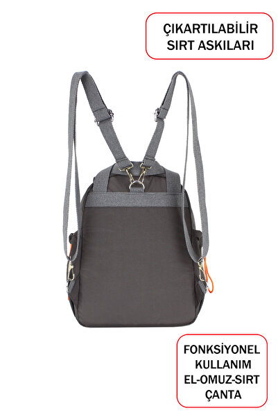 Dada Functional Ultra-Light Gray Women's Backpack Use on Hand and Shoulder New Generation Water Repellent Fabric