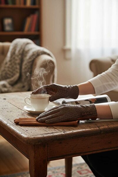 Aware Time Patterned Touchscreen Fabric Women's Gloves