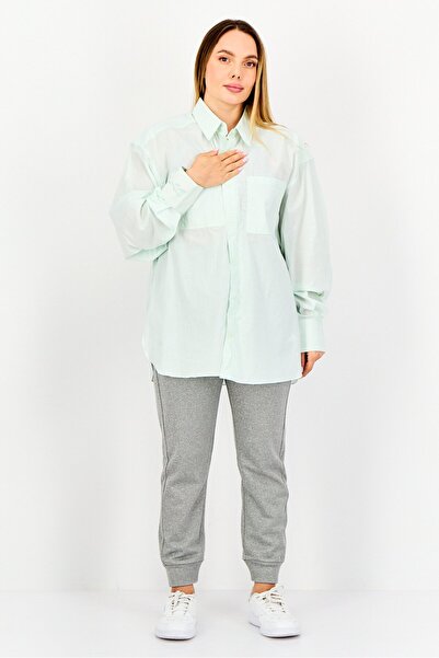 Reebok Women Sportswear Fit Long Sleeves Outdoor Shirt, Mint Green