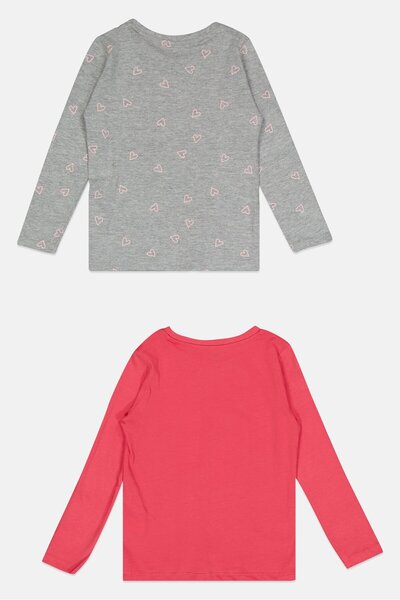 Sinsay Toddlers Girl 2 Pieces Graphic Print Long Sleeve Top Set, Multicolor