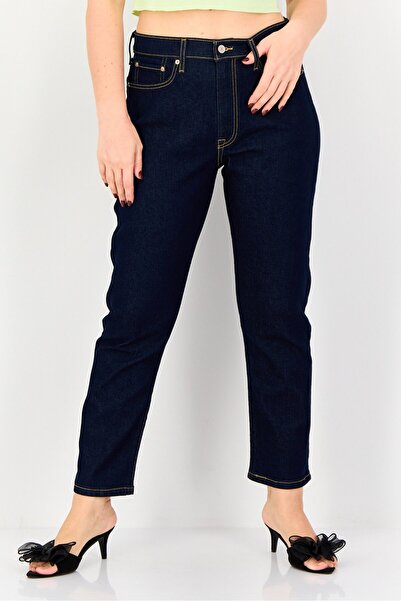 Levi's بنطلون جينز نسائي بقصّة مستقيمة وقابل للتمدد، أزرق داكن