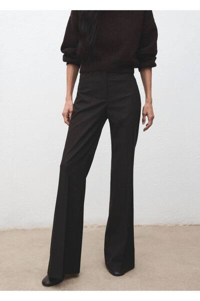 MANGO Woman Orta belli wideleg pantolon