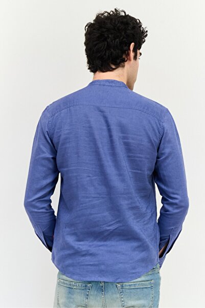 Levi's Men Slim Fit Plain Long Sleeve Casual Shirt, Ash Blue