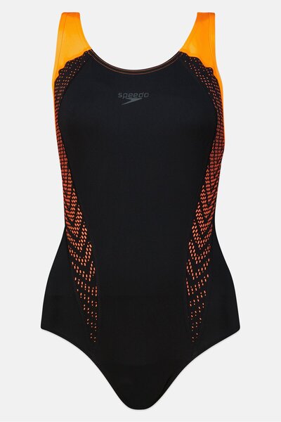 SPEEDO Women Brand Logo One Piece Swimsuit, Black