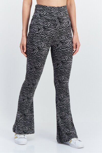 Urban Classic Women Leopard Print Flared Leg Leggings, Multicolor