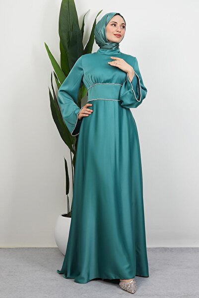 GİYZAMİLA Funda Saten Dress Mint