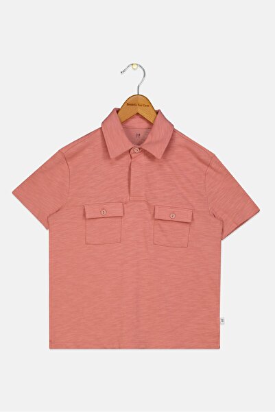 GAP Kids Boy Regular Short Sleeves Heather Polo Shirt, Old Rose