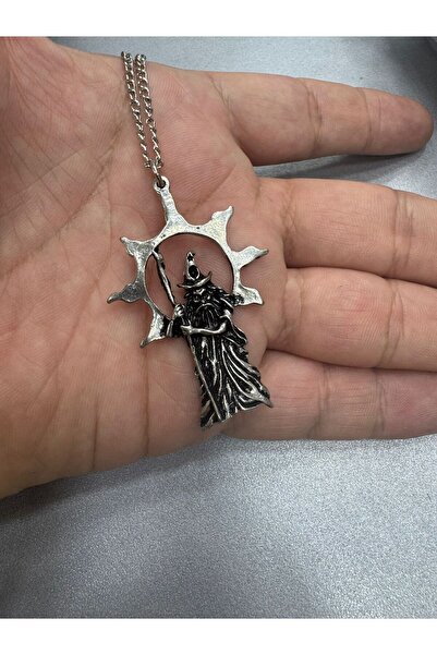 Herşey Nota Unisex Necklace with Sun and Sorcerer Figures – Light, Wisdom, and Protective Energy Design