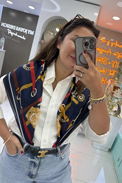 My Joyas Design Kemer Geçişli Laci Fular 90*90cm